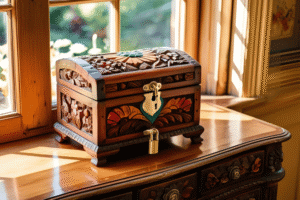 Meesho Style Wooden Jewellery Box with Lock