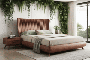 Minimalist wood bed design