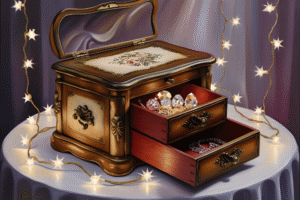 Musical Wooden Jewellery Box with Drawer