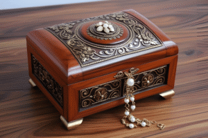 Ornate Thuya Wood Jewellery Box