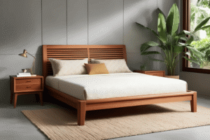 Teak wood bed design