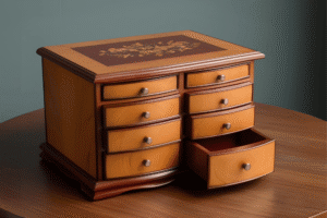 Traditional Wooden Jewellery Box with Drawers