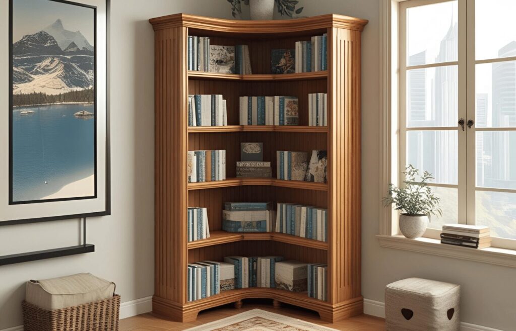 Corner Bookshelf for Small Rooms Pakistan