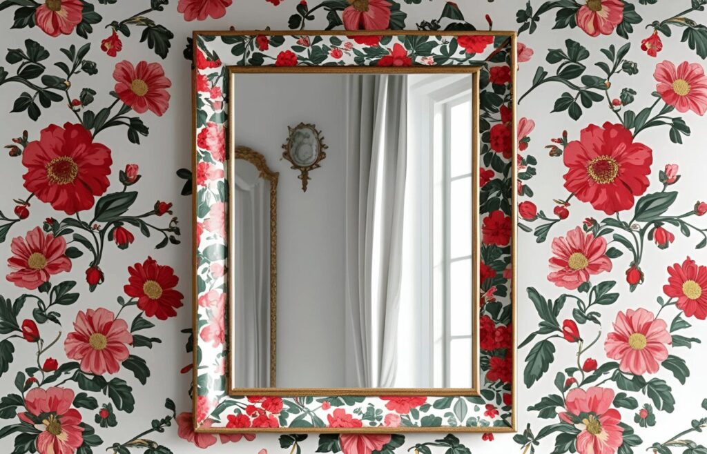 Floral Patterned Mirror Frame