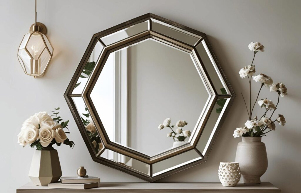 Hexagon Shape Mirror Frame