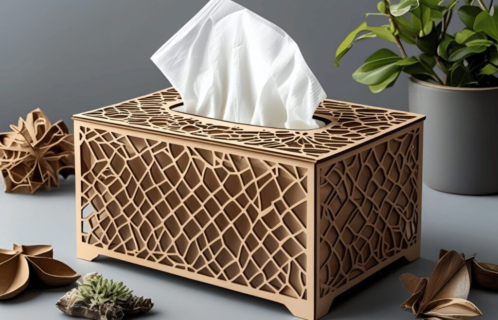 Laser-Cut Pattern Tissue Box