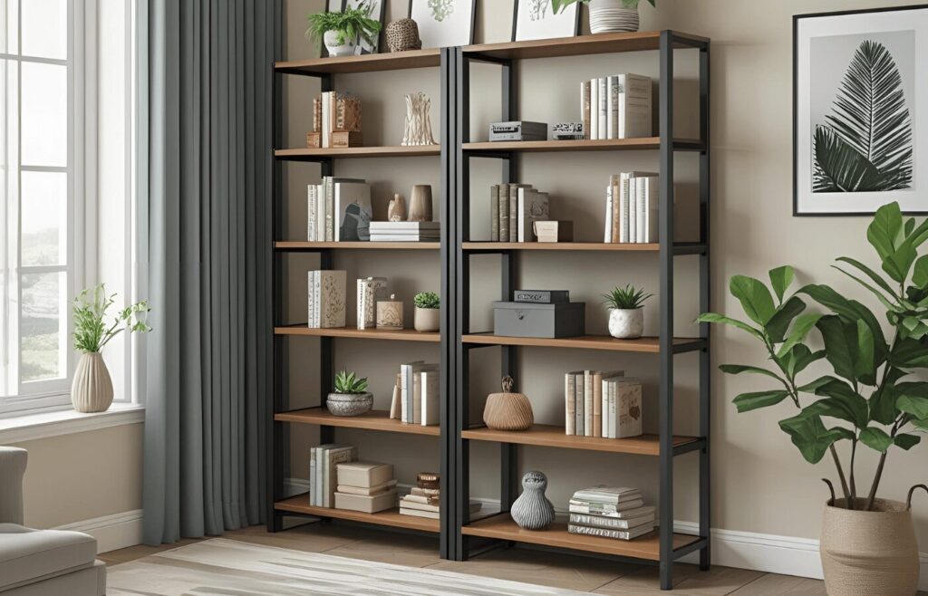 Multi-Tier Bookshelf Organizer for Living Room