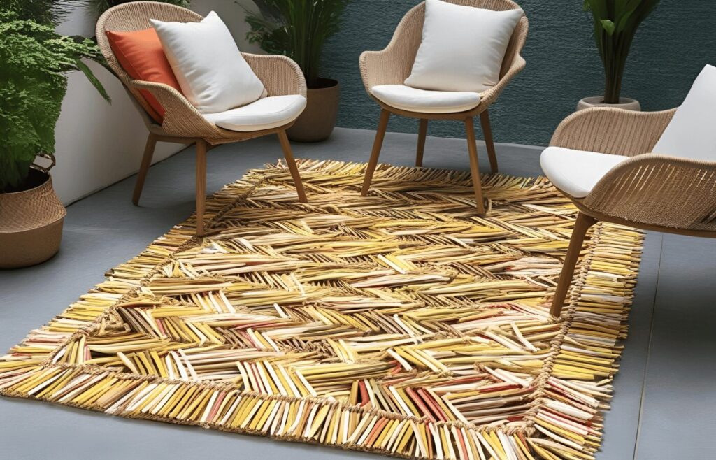 Plastic Straw Outdoor Rug 5x7