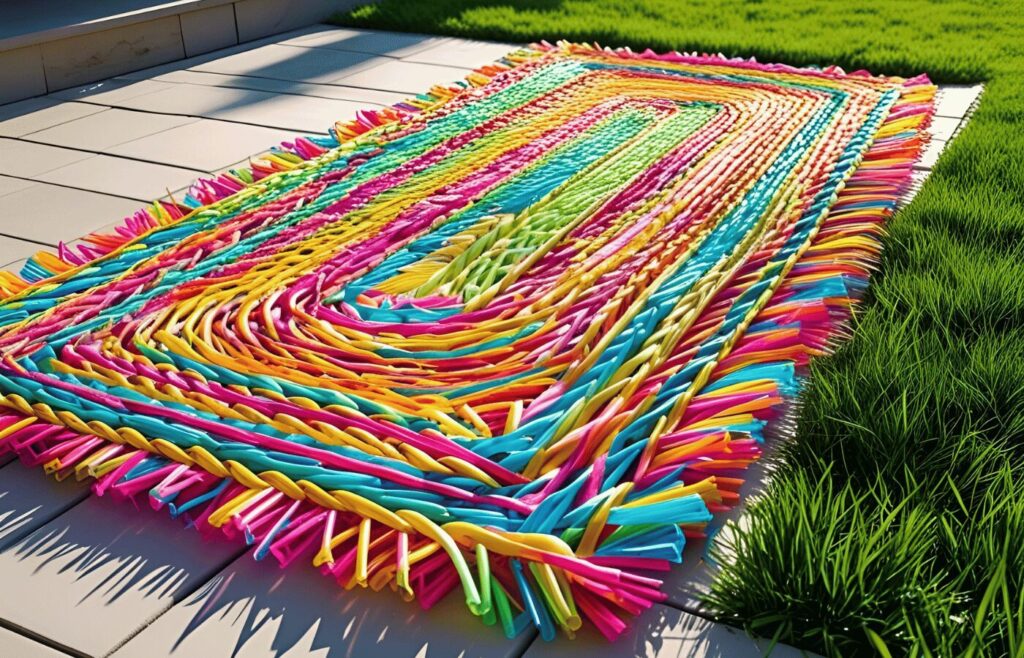 Plastic Straw Outdoor Rug 6x9
