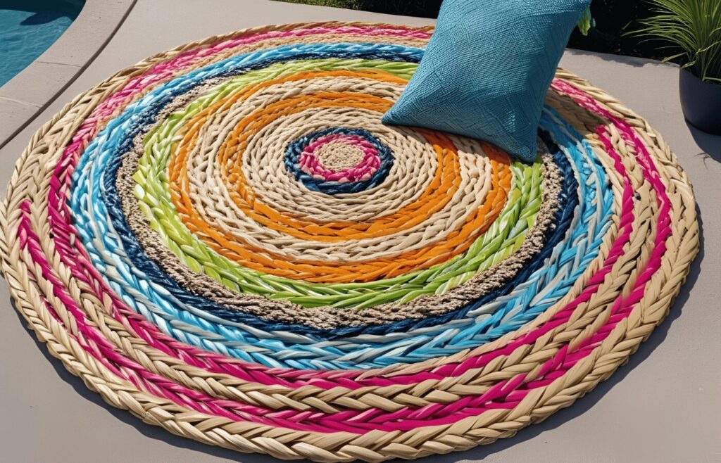 Reversible Plastic Straw Patio Rug 6x11