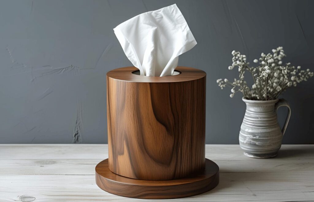 Round Wooden Tissue Dispenser