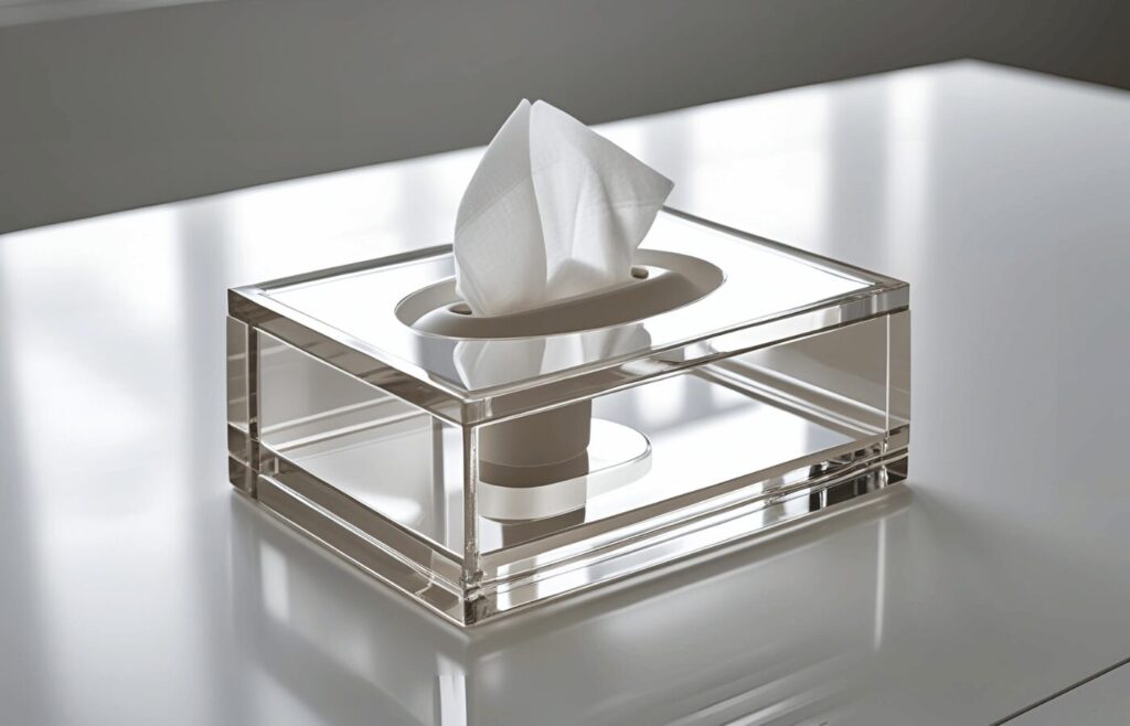 Transparent Acrylic Top Tissue Box