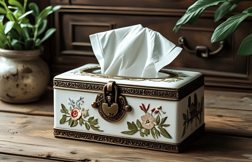 Vintage Lock Tissue Box