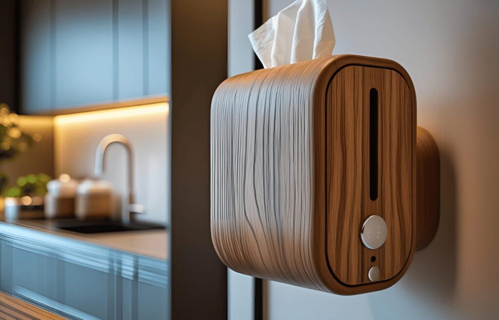 Wall-Mount Wooden Tissue Dispenser