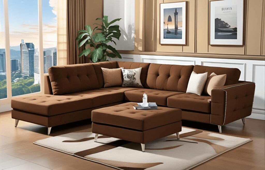 Brown Chic L Shape Sofa