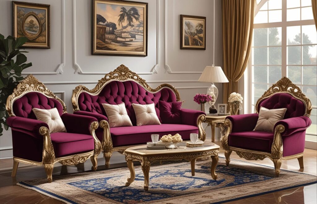 Velvet Sofa Set