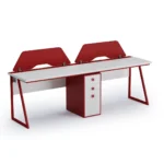 Kinetic Workstation For Four Person With Wire Duct - Storage & Partition modular desk