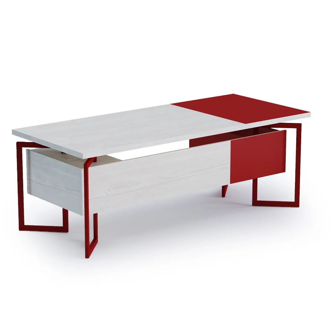 Kinetic Executive Table without Side Rack in a sleek modern office setup