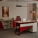 Kinetic Manager Table with Side Rack designed for style and functionality