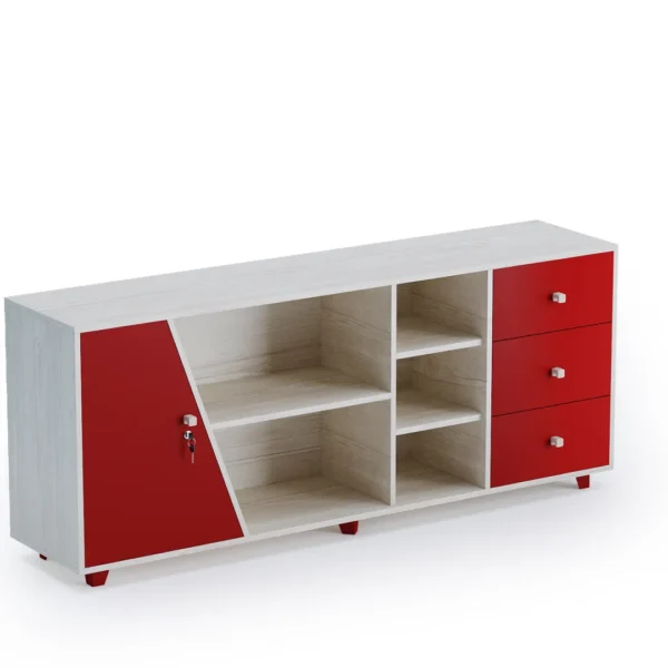 Kinetic Manager Credenza with smooth handles and minimalist design