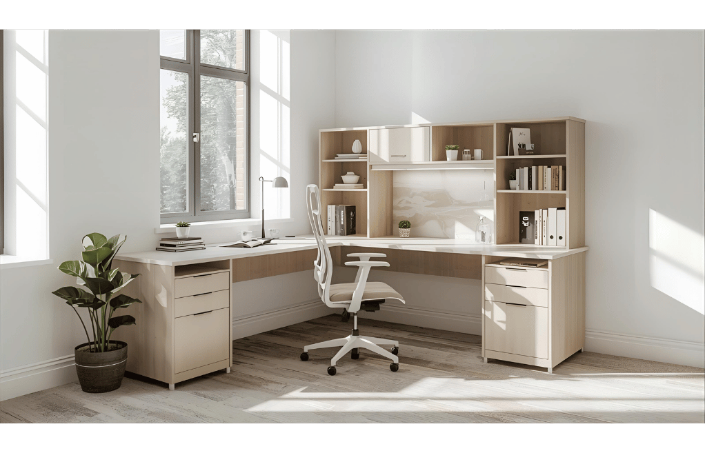 Modern L Shape Study Table Design