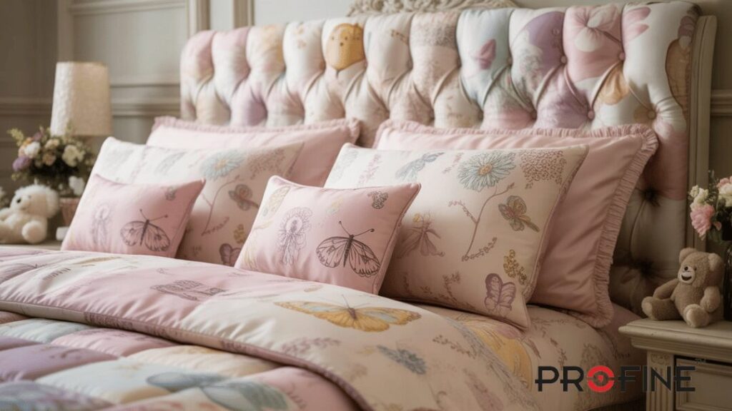 Printed Fabric Poshish Bed