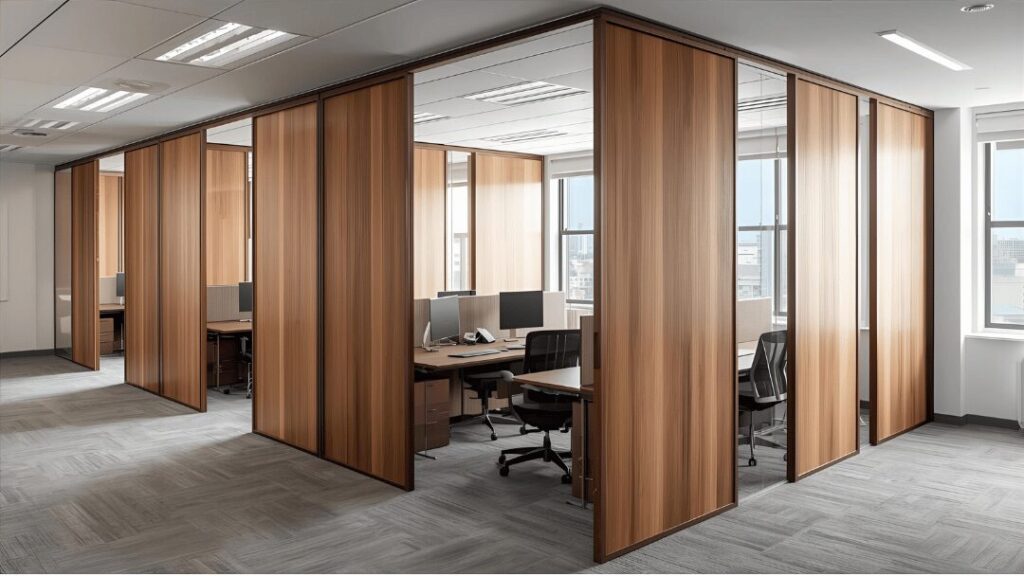 Wooden Dividers with Sliding Panels