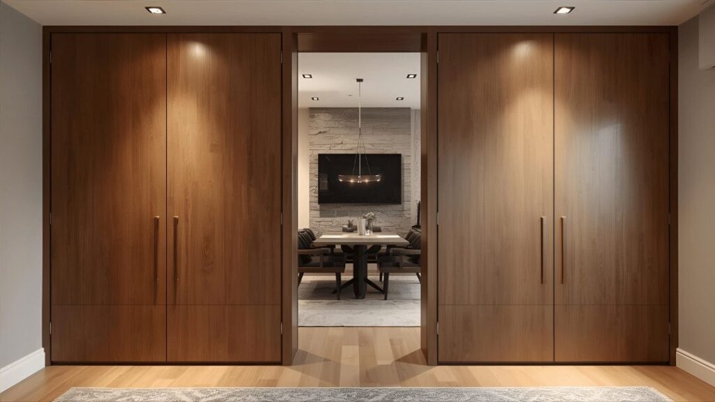 Wooden Partitions with Hidden Storage