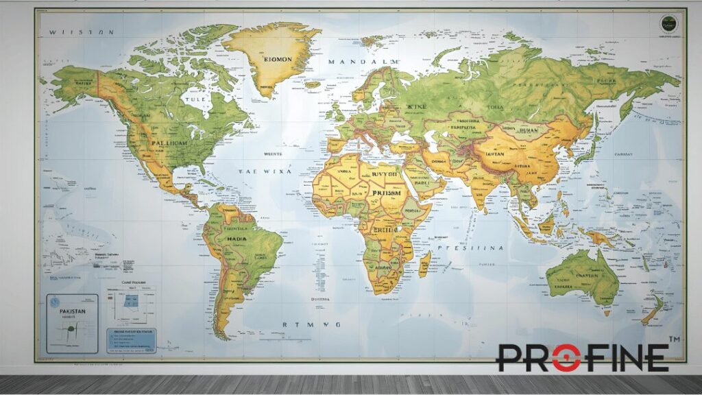 World Map or Pakistan Map Branding Walls