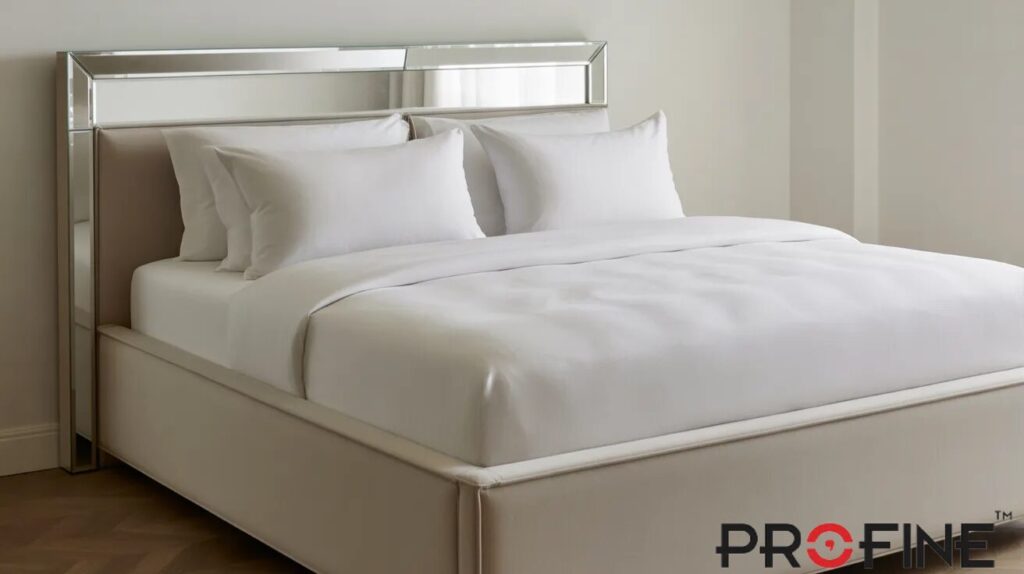 Box Bed with Mirror Headboard