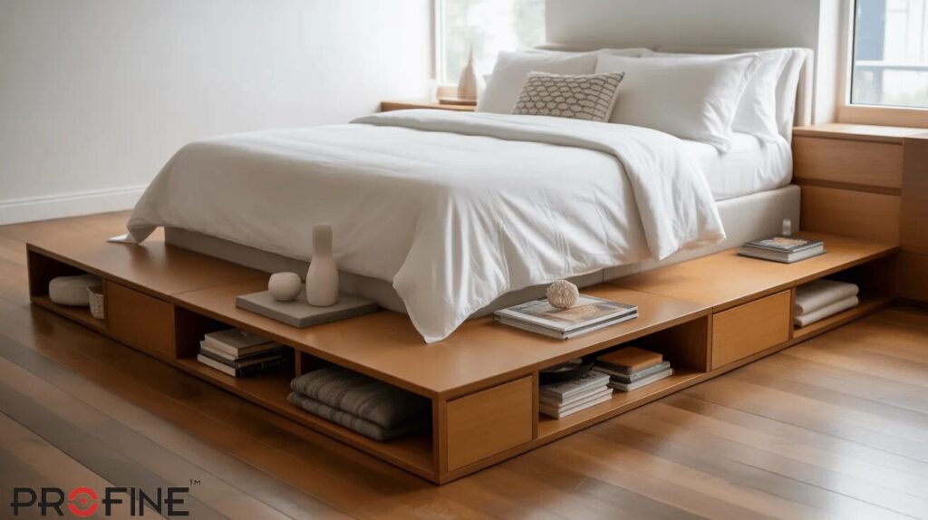 Floor Bed with Storage Boxes