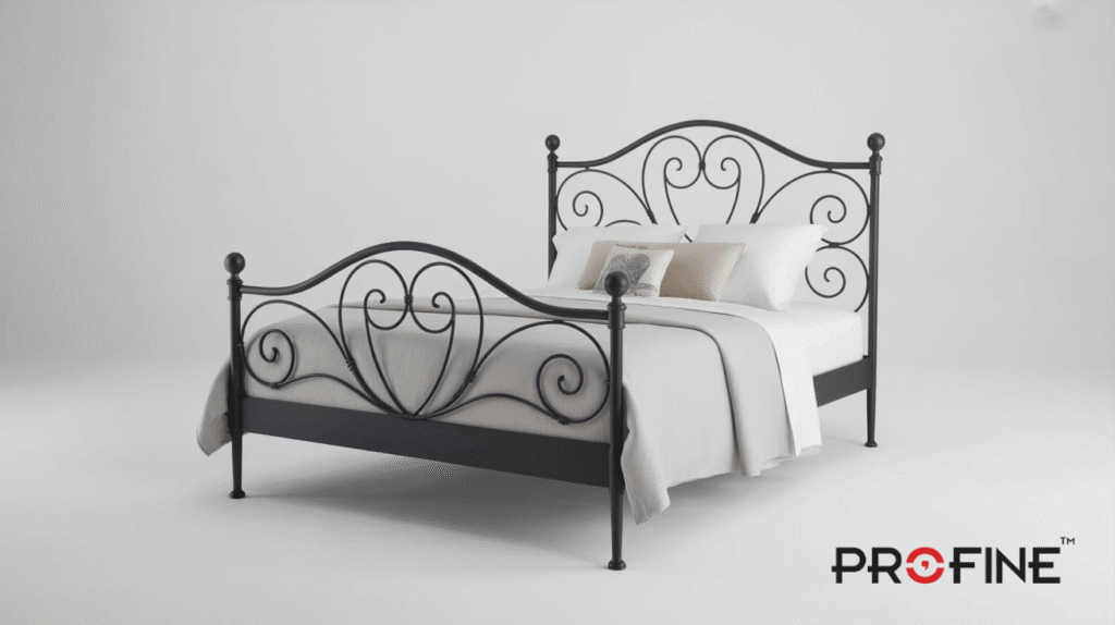 Minimal Black Iron Bed