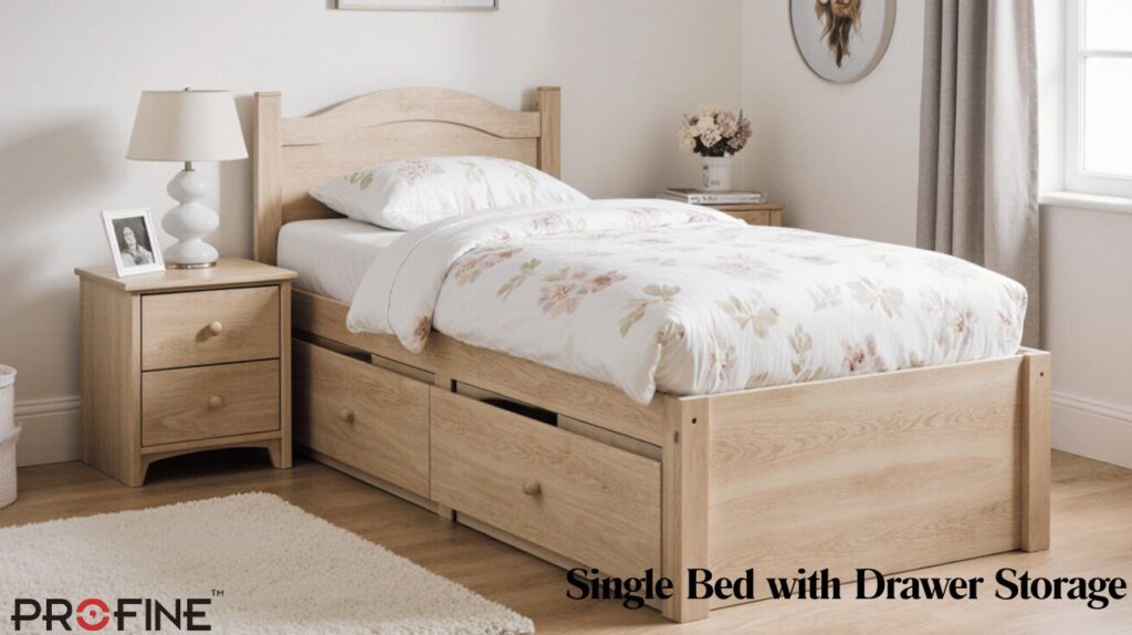 Single Bed with Drawer Storage