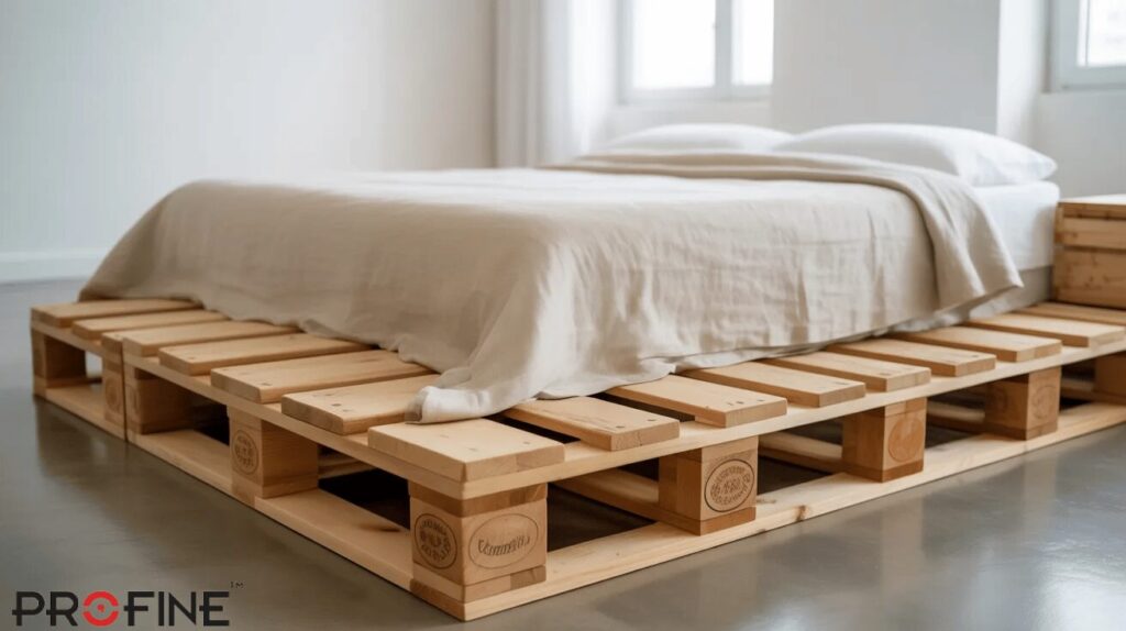 Wooden Pallet Floor Bed