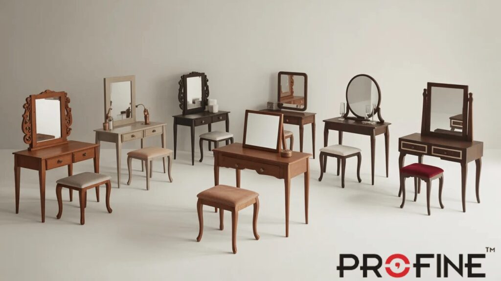  Compact Dressing Table with Stool