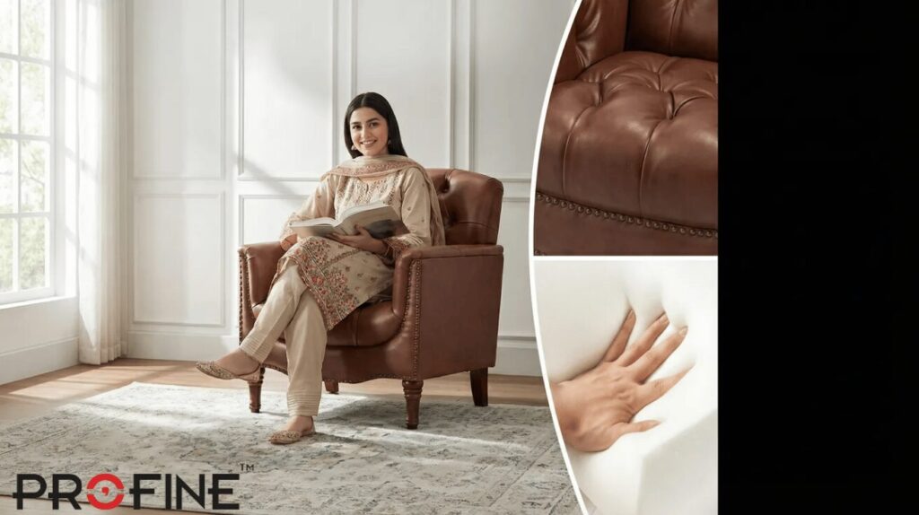 Premium Leather Cushion Chair