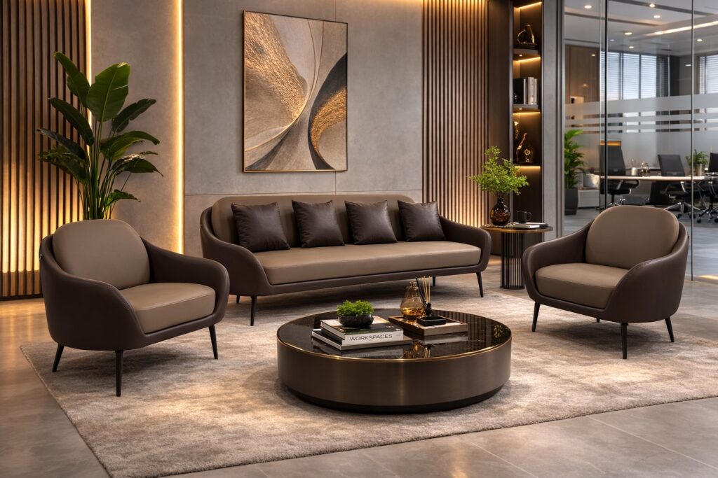 Premium Nobel Three Seater Sofa offering spacious seating for guests